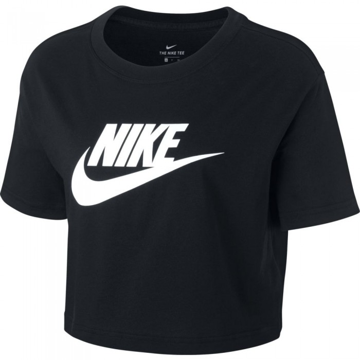 [해외]나이키 Sportswear Essential Icon Futura Crop 반팔 티셔츠 136972806 Black / White
