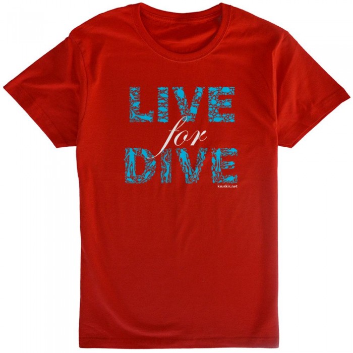 [해외]KRUSKIS Live For Dive 반팔 티셔츠 10136696397 Red