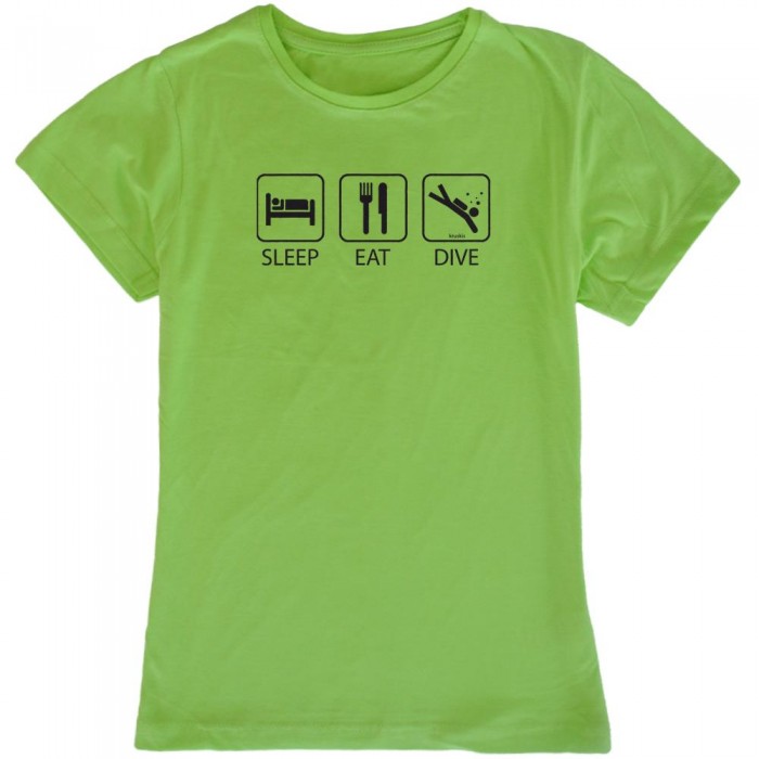 [해외]KRUSKIS Sleep Eat And Dive 반팔 티셔츠 10136696411 Light Green