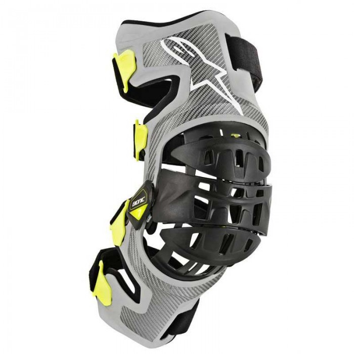 [해외]알파인스타 Bionic 7 Knee Brace Set 무릎 보호대/정강이 보호대 9136867744 Silver Yellow Fluo