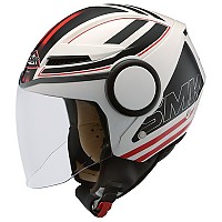 [해외]SMK Streem Sonic 오픈 페이스 헬멧 9137096655 White / Black / Red