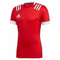 [해외]아디다스 반소매 티셔츠 3 Stripes Fitted Rugby 3137217342 Scarlett / White