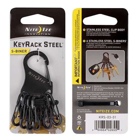 [해외]NITE IZE 열쇠 고리 KeyRack Steel S-Biner 6 단위 4135919285 Assoreted