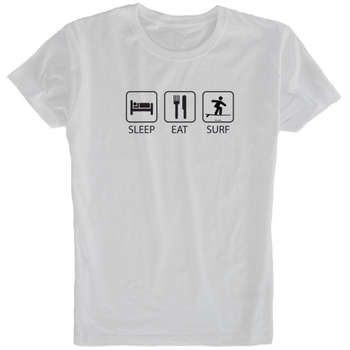 [해외]KRUSKIS 반팔 티셔츠 Sleep Eat And Surf 숏 슬리브 T-shirt 14135920281 White