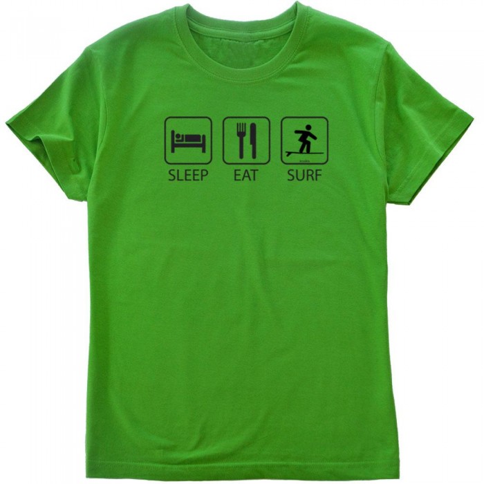 [해외]KRUSKIS Sleep Eat and Surf 숏 슬리브 T-shirt 반팔 티셔츠 14136696522 Green
