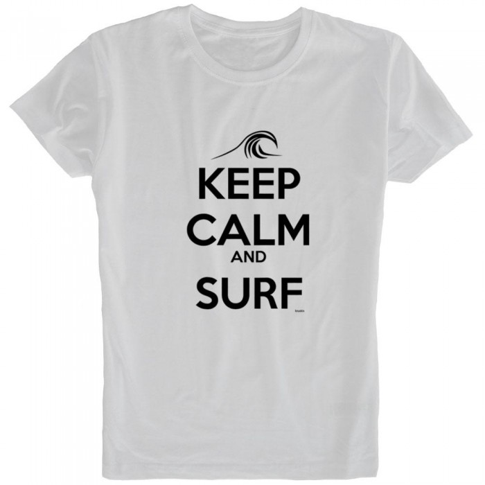[해외]KRUSKIS Keep Calm and Surf 숏 슬리브 T-shirt 반팔 티셔츠 14136696525 White