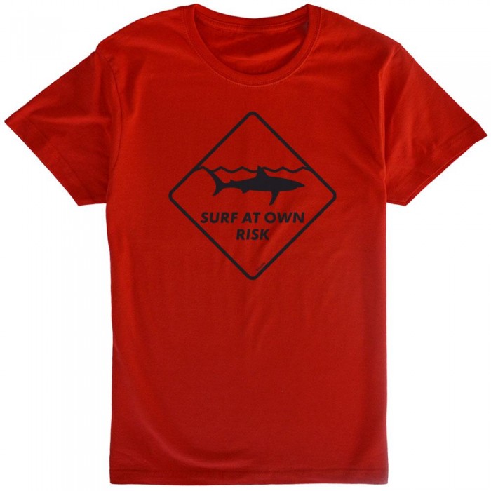 [해외]KRUSKIS Surf At Own Risk 숏 슬리브 T-shirt 반팔 티셔츠 14136696527 Red