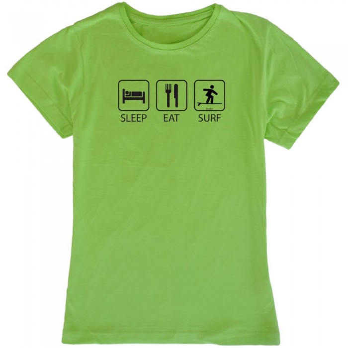 [해외]KRUSKIS Sleep Eat And Surf 반팔 티셔츠 14136696590 Light Green