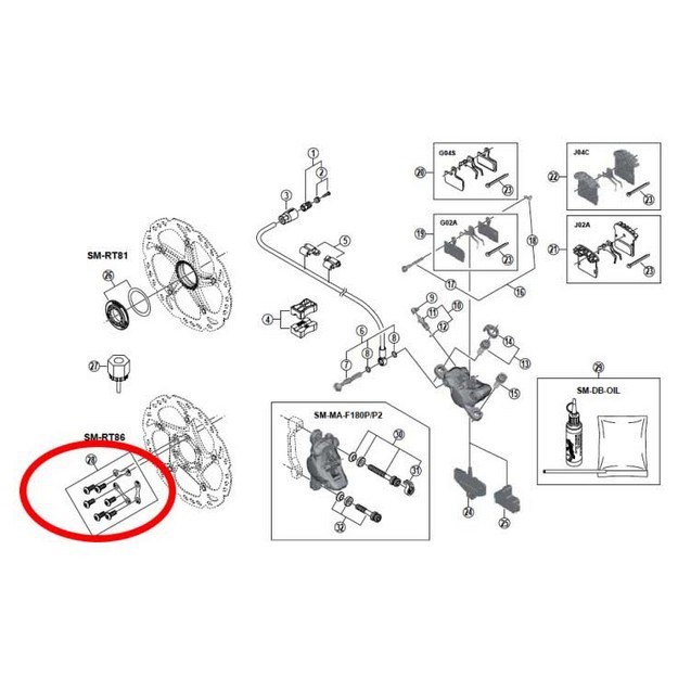 [해외]시마노 나사 SM-RT Disc Fastening 76 1137149689 Silver