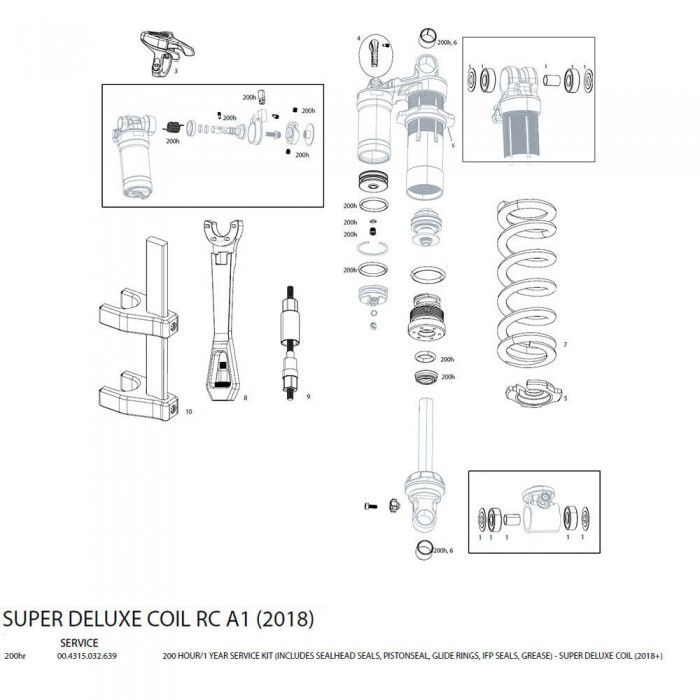 [해외]락샥 세트 Service Kit 200H/1 Year Super Deluxe Coil Remoto 2018+ 1137142504