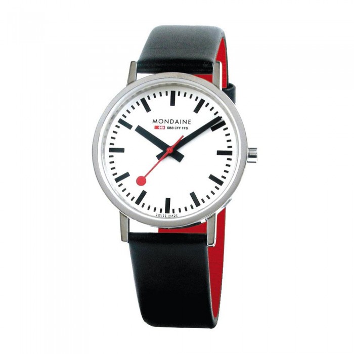 [해외]몬데인 Classic 시계 136506608 White / Black Leather / Red Lining