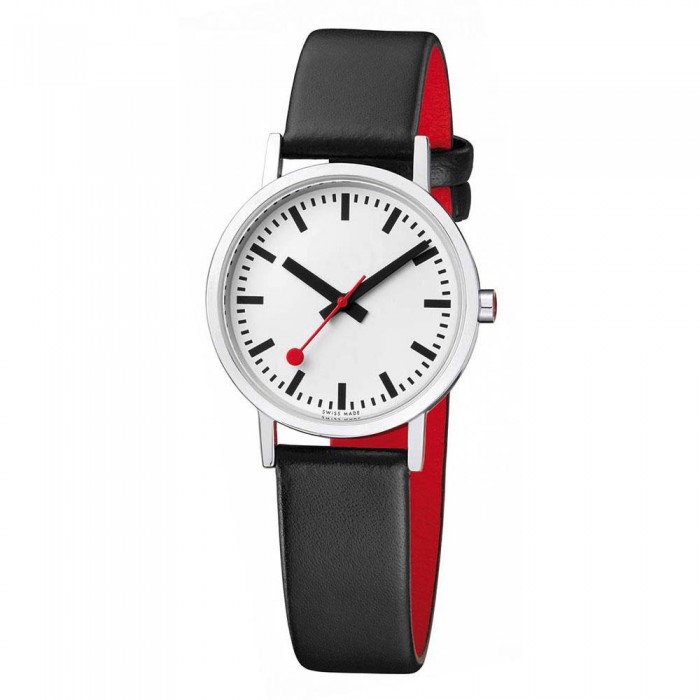 [해외]몬데인 시계 Classic Pure 136506612 White / Black Leather / Red Lining