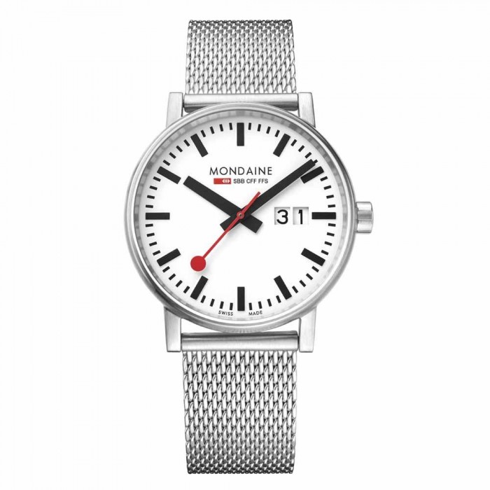 [해외]몬데인 Evo2 Big 시계 136927471 White / Stainless Steel Mesh