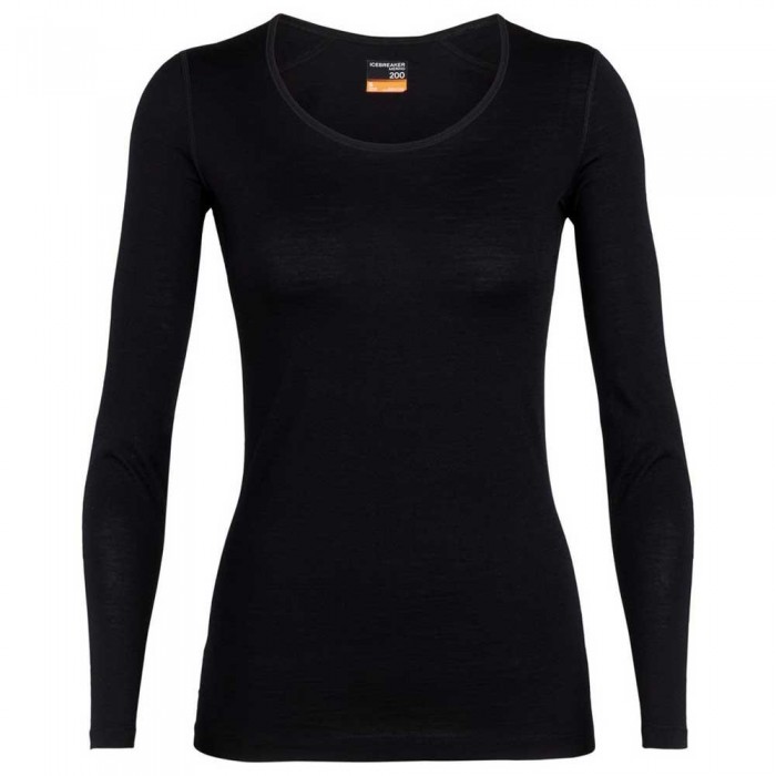 [해외]아이스브레이커 200 Oasis Scoop Merino 긴팔 베이스 레이어 4136879939 Black