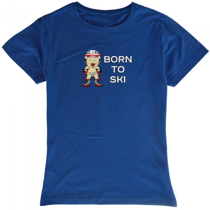 [해외]KRUSKIS 반팔 티셔츠 Born To 스키 5137288249 Royal Blue