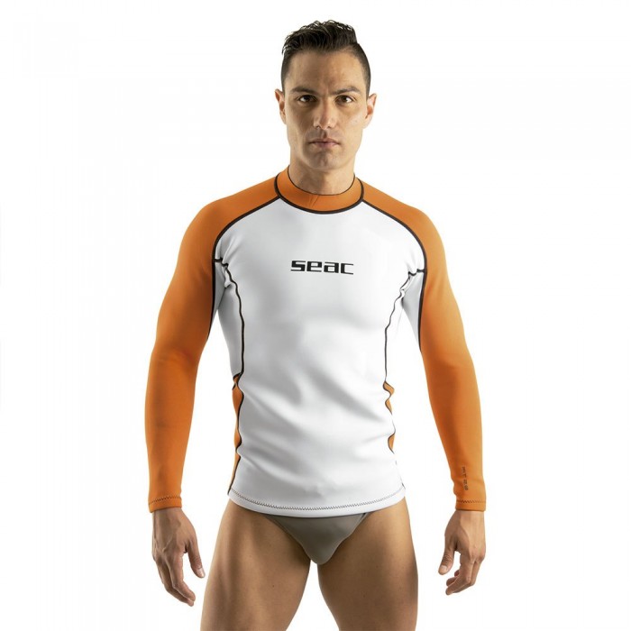 [해외]SEACSUB 긴팔 티셔츠 Fit 2 Mm 10137336064 White / Orange