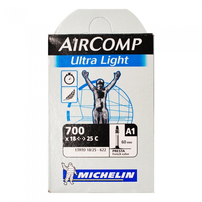 [해외]미쉐린 Aircomp Ultralight Presta 60 mm 내부 튜브 1137409888 Black