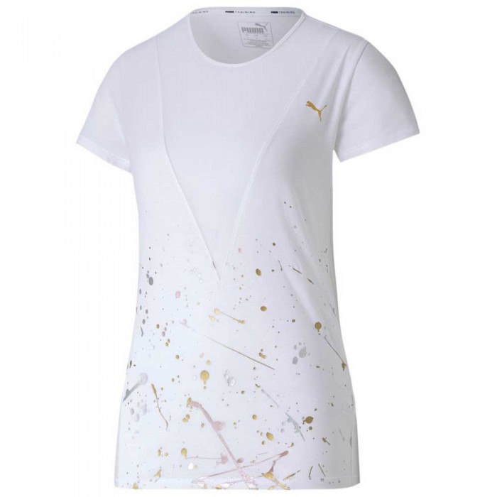 [해외]푸마 Metal Splash Deep V 반팔 티셔츠 7137359731 Puma White