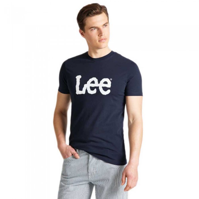 [해외]LEE Wobbly 로고 반팔 티셔츠 137341584 Navy Drop