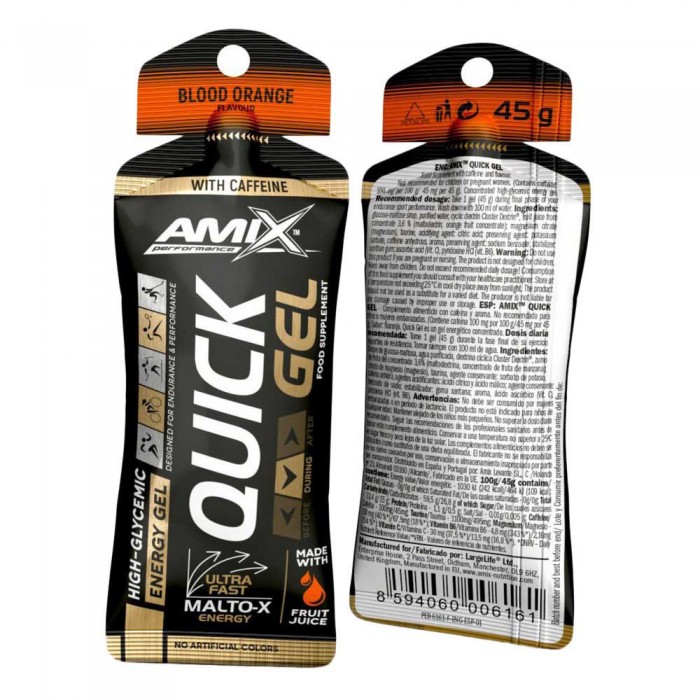 [해외]AMIX 빠른 45g 40 단위 주황색 에너지 젤 상자 6137520358