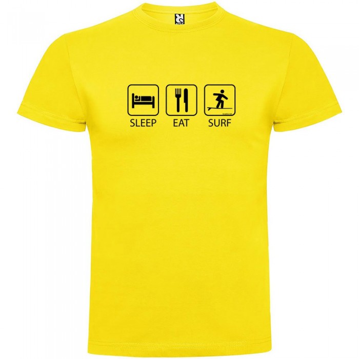 [해외]KRUSKIS Sleep Eat and Surf 숏 슬리브 T-shirt 반팔 티셔츠 14137539207 Yellow