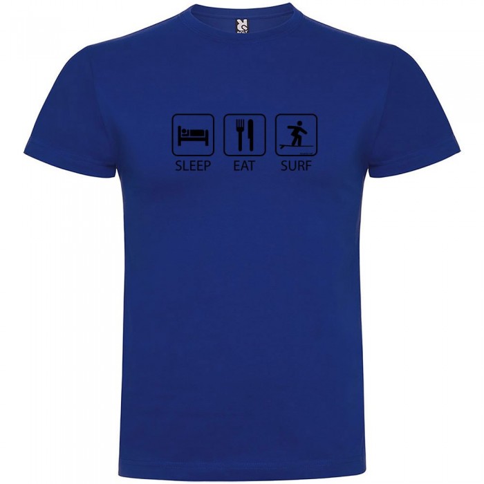 [해외]KRUSKIS 반팔 티셔츠 Sleep Eat And Surf 숏 슬리브 T-shirt 14137539210 Royal Blue