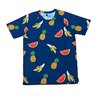 [해외]HOOPOE 반팔 티셔츠 Fruity 6137536441 Navy / Yellow / Red / Green
