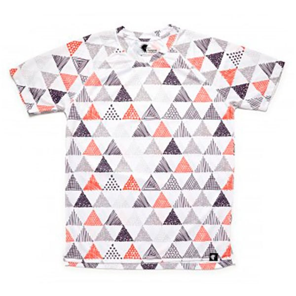 [해외]HOOPOE 반팔 티셔츠 Triangles 6137536452 White / Grey / Orange
