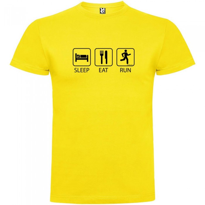 [해외]KRUSKIS 반팔 티셔츠 Sleep Eat And Run 6137539186 Yellow