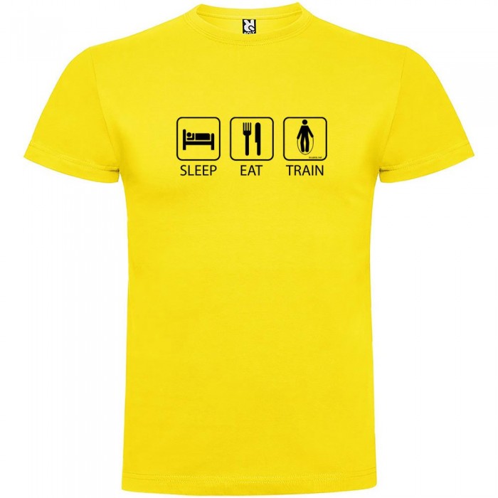 [해외]KRUSKIS Sleep Eat And Train 반팔 티셔츠 7137539221 Yellow