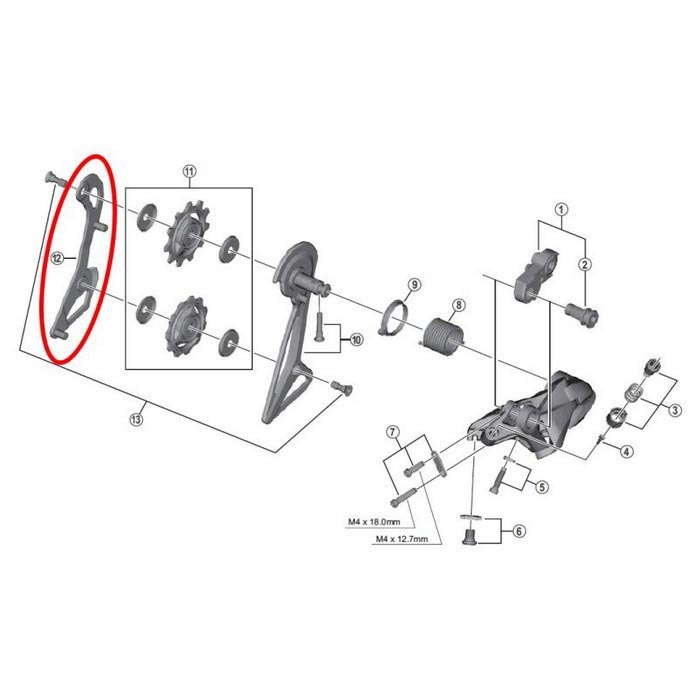 [해외]시마노 다리 Dura Ace R9100 SS 11s Interior Pulley 캐리어 1137552029 Black