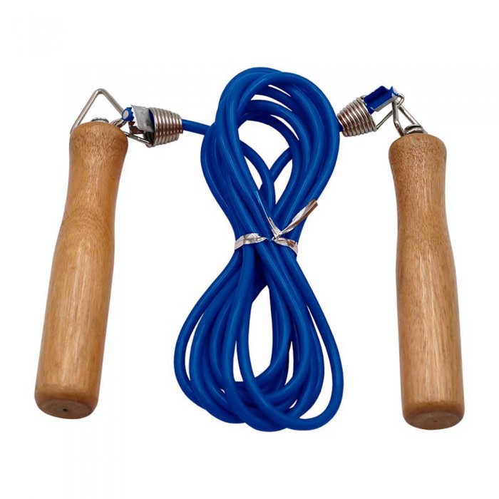 [해외]SOFTEE 로프 PVC 스키pping With Wooden Handle 7137567933 Blue