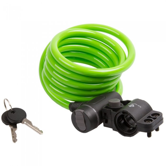 [해외]M-WAVE 맹꽁이 자물쇠 S 10.18 Spiral Cable Lock 1137641645 Green