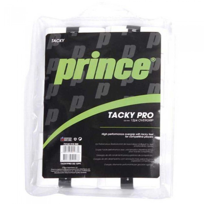 [해외]PRINCE Tacky Pro Tennis/Padel Overgrip 12 Units 121097211 White