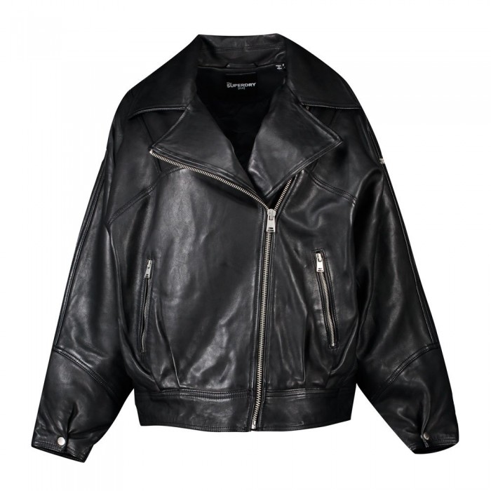 [해외]슈퍼드라이 재킷 Edit Hybrid Leather 137404151 Black