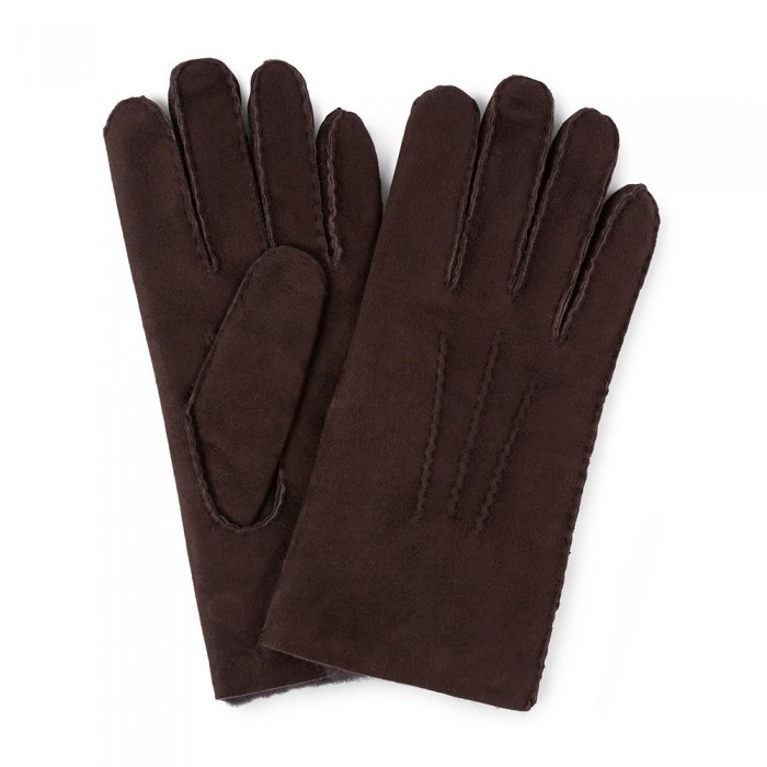 [해외]HACKETT Shearlings Gloves Dark Brown