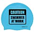 [해외]BUDDYSWIM 수영 모자 Caution Swimmer At Work Silicone 6136860756 Blue