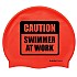 [해외]BUDDYSWIM Caution Swimmer At Work Silicone 수영 모자 6136860759 Red