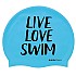 [해외]BUDDYSWIM 수영 모자 Live Love Swim Silicone 6136860764 Blue