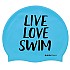 [해외]BUDDYSWIM Live Love Swim Silicone 수영 모자 6136860764 Blue