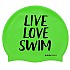 [해외]BUDDYSWIM Live Love Swim Silicone 수영 모자 6136860765 Green