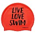 [해외]BUDDYSWIM Live Love Swim Silicone 수영 모자 6136860767 Red