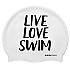 [해외]BUDDYSWIM Live Love Swim Silicone 수영 모자 6136860768 White