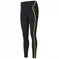 [해외]푸마 Train Bonded Zip High Rise 레깅스 6137610008 Puma Black / Luminous Pink / Fizzy Yellow