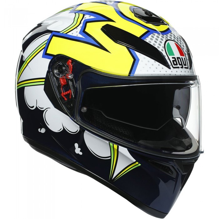 [해외]AGV OUTLET K3 SV Multi MPLK 풀페이스 헬멧 9137757634 Bubble Blue / White / Yellow Fluo