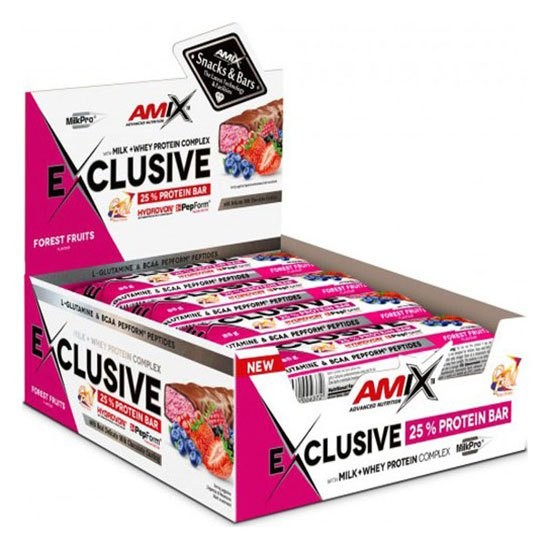 [해외]AMIX 단백질 Exclusive 40g 24 단위 숲 과일 에너지 바 상자 6137520375 Pink