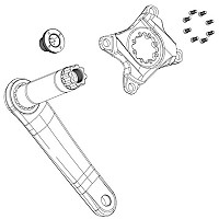 [해외]스램 도구 Crank Arm Bolt Self-Extracting M18/M30 DUB 1137670618 Black Stealth