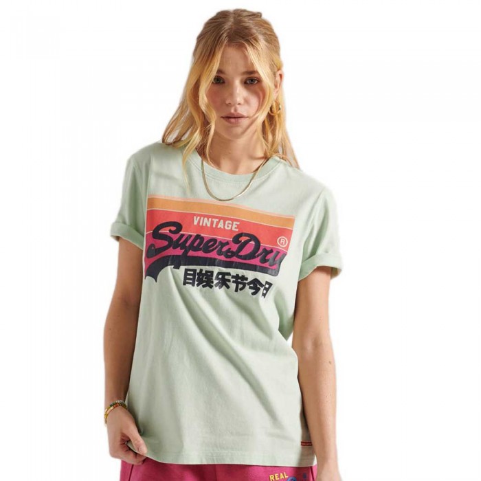 [해외]슈퍼드라이 반팔 티셔츠 Vintage 로고 Cali 137907798 Pastel Green