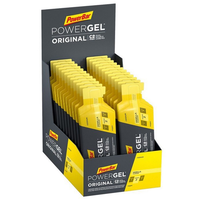 [해외]파워바 파워Gel Original 41g 24 단위 바닐라 에너지 젤 상자 6137875504 Black / Yellow