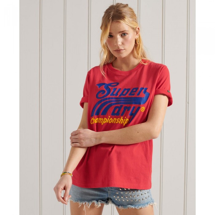 [해외]슈퍼드라이 Collegiate Cali State 반팔 티셔츠 137907752 Drop Kick Red